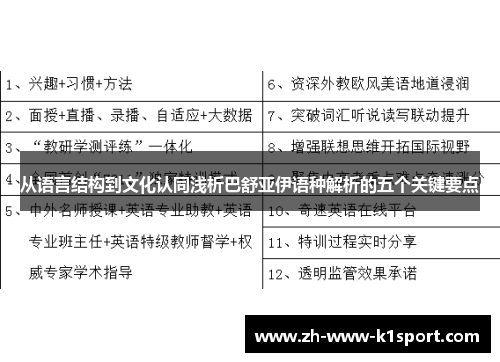 从语言结构到文化认同浅析巴舒亚伊语种解析的五个关键要点
